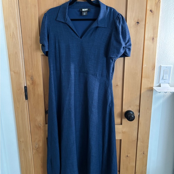 DKNY Navy Midi Dress size 14 - Picture 1 of 4